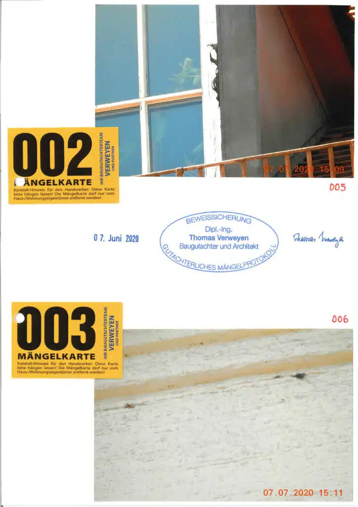 Baugutachter Verweyen & Partner Beispiel: Fassaden-Beweissicherung Nr.: 01, Seite 3