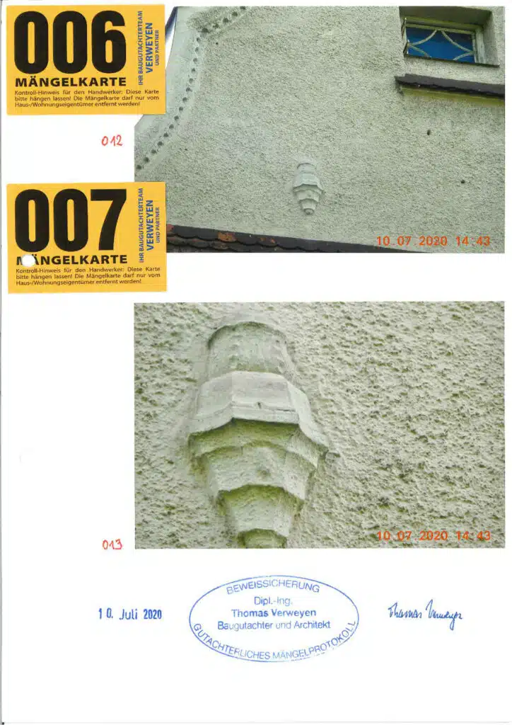 Baugutachter Verweyen & Partner Beispiel: Fassaden-Beweissicherung Nr.: 02, Seite 6