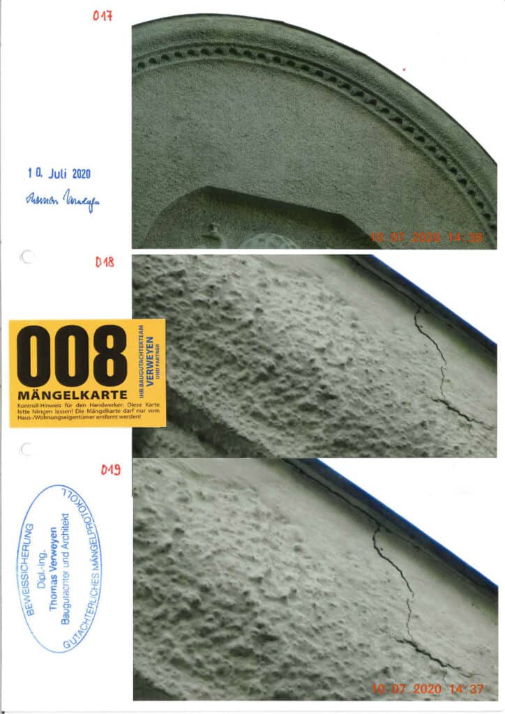 Baugutachter Verweyen & Partner Beispiel: Fassaden-Beweissicherung Nr.: 02, Seite 8