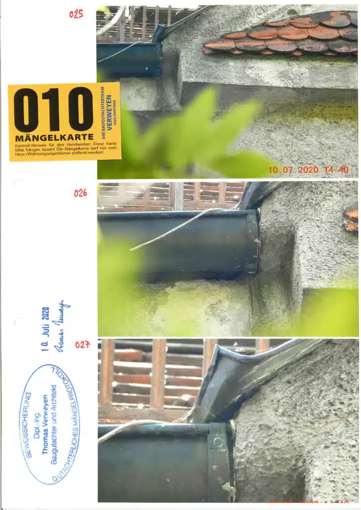 Baugutachter Verweyen & Partner Beispiel: Fassaden-Beweissicherung Nr.: 02, Seite 10