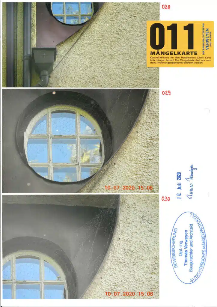 Baugutachter Verweyen & Partner Beispiel: Fassaden-Beweissicherung Nr.: 02, Seite 11