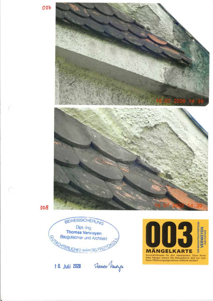 Baugutachter Verweyen & Partner Beispiel: Fassaden-Beweissicherung Nr.: 02, Seite 4
