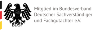 Logo: Mitglied im Bundesverband Deutscher Sachverständiger und Fachgutachter e.V.