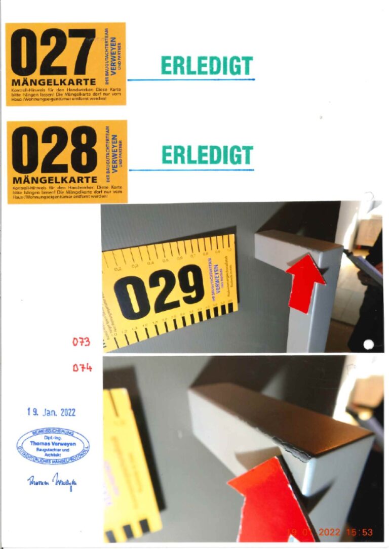 Baugutachter Team Verweyen & Partner Beispiel: Fotodokumentation Mängelprotokoll, Seite 34