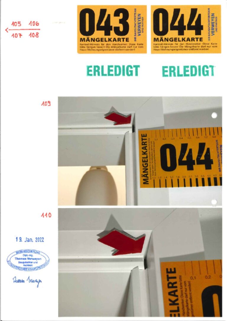 Baugutachter Team Verweyen & Partner Beispiel: Fotodokumentation Mängelprotokoll, Seite 46