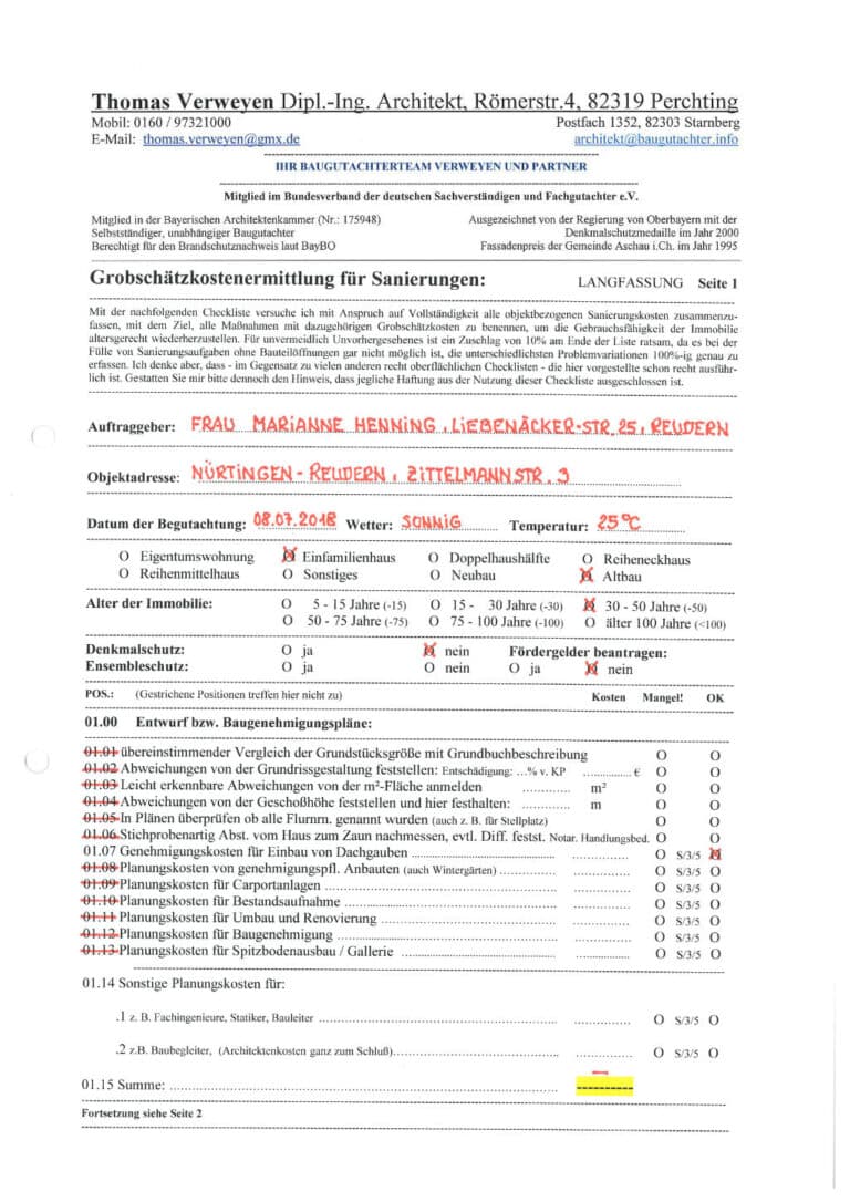 Baugutachter Team Verweyen & Partner Beispiel: Wertgutachten, Seite 13