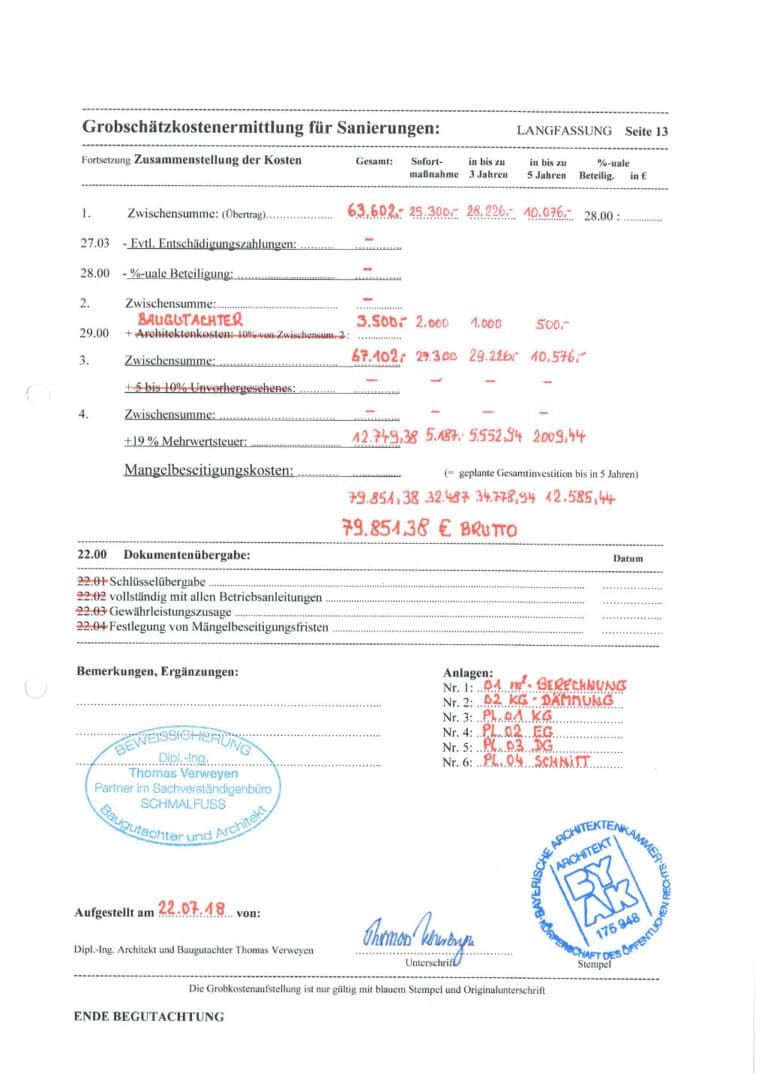Baugutachter Team Verweyen & Partner Beispiel: Wertgutachten, Seite 25